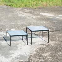 Coppia tavolini vetro vintage