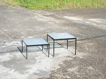 Coppia tavolini vetro vintage