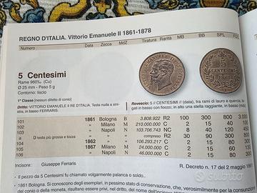 5 Cent 1861 Napoli Regno