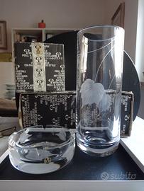 Vaso e posacenere in cristallo