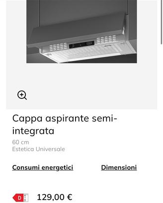 cappa aspirante semi integrata smeg