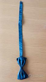 Papillon/cravatta a farfallino in raso blu scuro