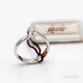 ANELLO “RECARLO” SOLITARIO ORO18 KT DIAMANTE E.117