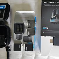 Gopro Hero 12 + Max Lens Mod 2.0 + 4x batt. enduro