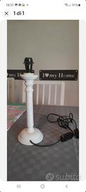 base lampada in legna con due coperture 