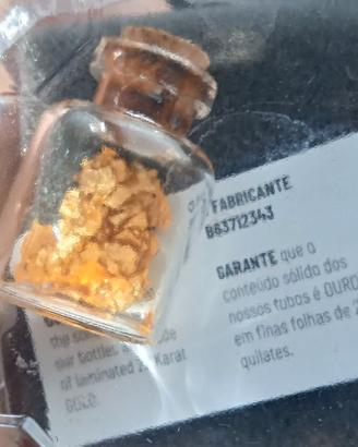 Piccola ampolla con foglie d'oro  22 carati