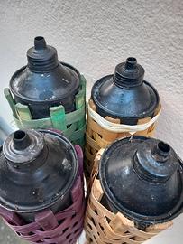 Quattro fiaccole ad olio da giardino
