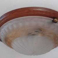 PLAFONIERA IN VETRO E LEGNO