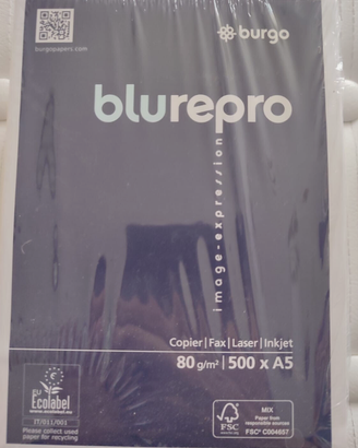 5 risme carta A5 Blurepro Burgo paper 2500 fogli