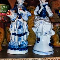 Coppia Di Statuine Porcellana Capodimonte Vintage 