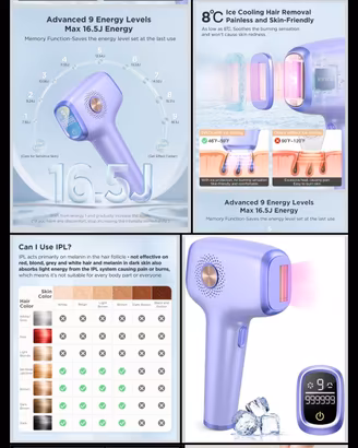 Epilatore Luce Pulsata di Ghiaccio
