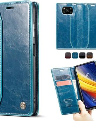 CUSTODIA PORTAFOGLIO LIBRO per XIAOMI POCO X3 NFC 