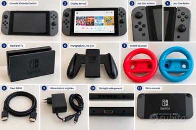 Titolo: Nintendo Switch grigia + dock, Joy-Con e 2