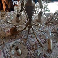 Lampadario cristallo e ottone