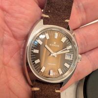 Orologio Edox Delfin vintage Quadrante fumé brown