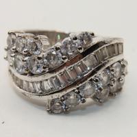 Splendido anello Vintage argento pietre CZ