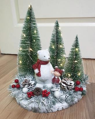 decorazione centrotavola legno presepe natale