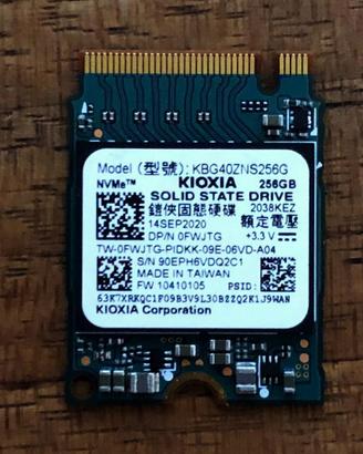 Disco SSD M2 NVMe Kioxia 256 Gb