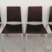 4 SEDIE IN LEGNO COLOR WENGHE,  DITTA SPICE YCAMI