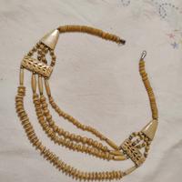 collana vintage donna finto osso bohemien hippie