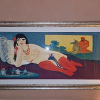 Quadro Salvatore Fiume Odalisca e Cavaliere