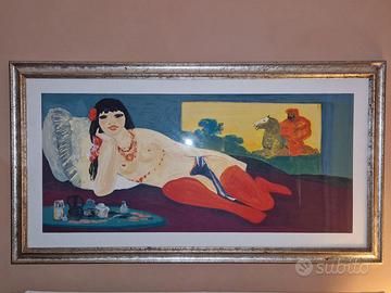 Quadro Salvatore Fiume Odalisca e Cavaliere