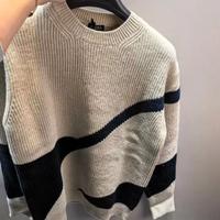 zegna maglione in cashmere patchwork bicolore