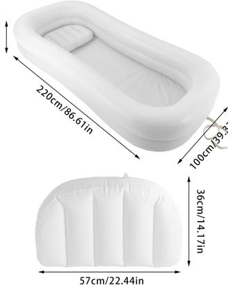 Vasca da bagno gonfiabile portatile, 220 x 100