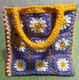 Borsa a uncinetto fatta a mano mod. granny square
