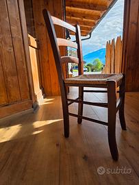 sedie legno e paglia