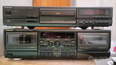 Piastra registratore Technics RS-TR474 e CD player