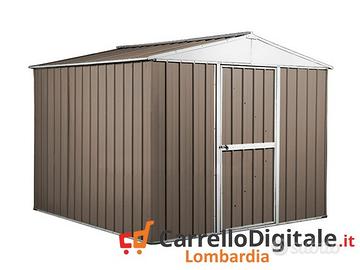 Box porta attrezzi lamiera 276x260cm 7 mq tortora