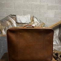 SET Valigie in Pelle Vintage e Porta Abiti Vintage