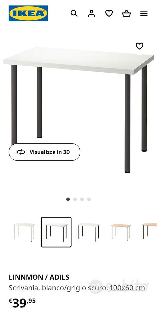 LINNMON / ADILS scrivania, bianco/grigio scuro, 100x60 cm - IKEA Italia