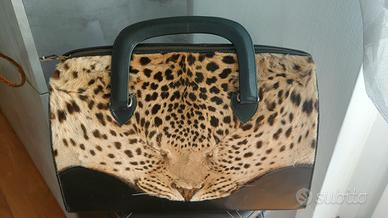 borsa Vintage leopardo vera pelle