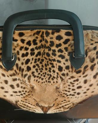 borsa Vintage anni 50 leopardo vera pelle 