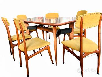 Tavolo Carlo Ratti e sedie - Modernariato anni 60