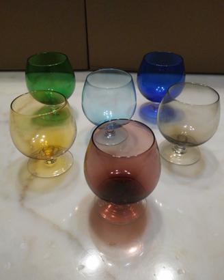 6 bicchieri colorati