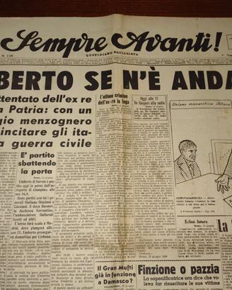 GIORNALE  1946: ESILIO RE UMBERTO II DI SAVOIA