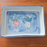 Pirofila in ceramica decorata vintage