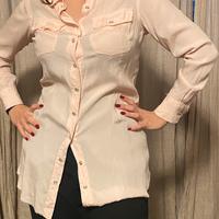 Camicia seta donna rosa cipria