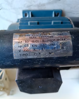 MOTORE ASINCRONICO MONOFASE 220V 0,5HP