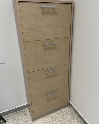 Scarpiera in legno con 4 scomparti
