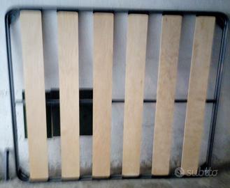 Rete in doghe con piedini per letto matrimoniale