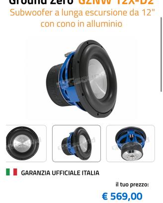 Subwoofer Ground zero 3500w GZNW 12X Con box
