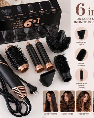 Styler capelli 6in1 multifunzione con accessori
