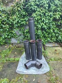 Tubi stufa a legna e pellet pesanti  neri 