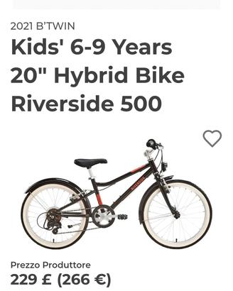 Bicicletta betwin 20 pollici  6-9 anni 