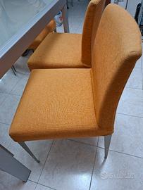 tavolo di vetro allungabile il doppio e 6 sedie