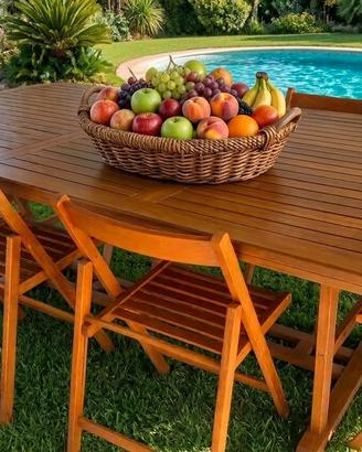 set tavolo legno giardino 